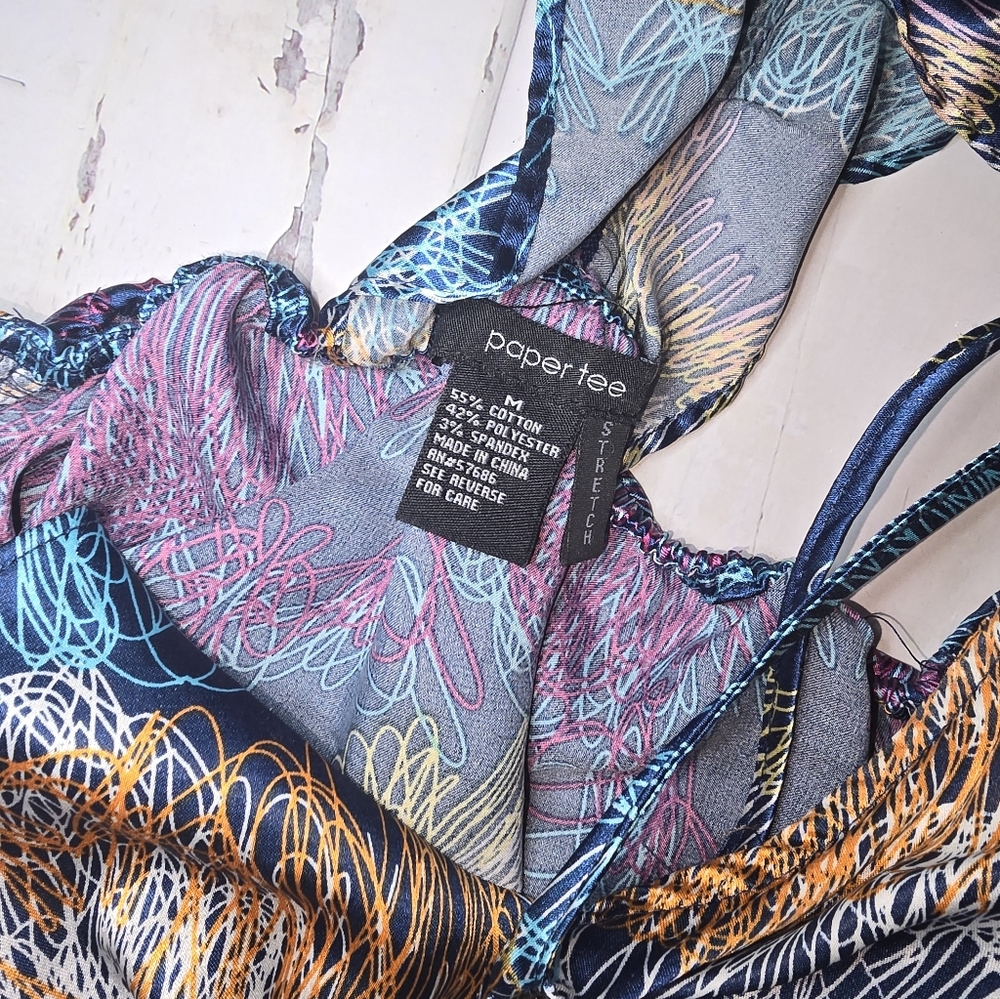 Muti Color Paper Tee Blouse - Picture 5 of 5